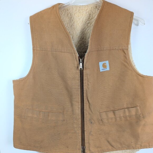 Vintage Carhartt Sherpa Lined Vest, Men’s XL Workwear 6SV USA UNION MADE - Picture 1 of 11